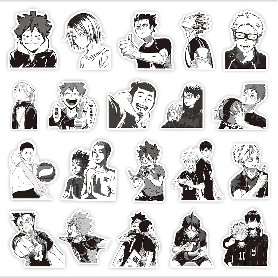 10/30/70 pièces japonais Anime HUNTER × HUNTER autocollants classique Cool décalcomanies décoration ordinateur portable téléphone bagages noir blanc Manga autocollant  26