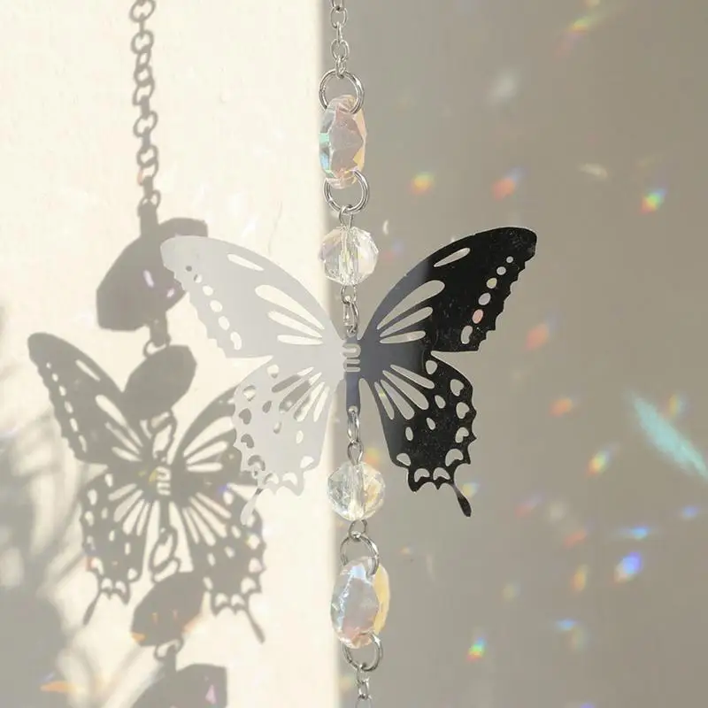 

Butterfly Sun Catcher Decorative Car Ornament Decorative Butterfly Car Charm Garden Sun Catchers Window Rainbow Maker Prisms For