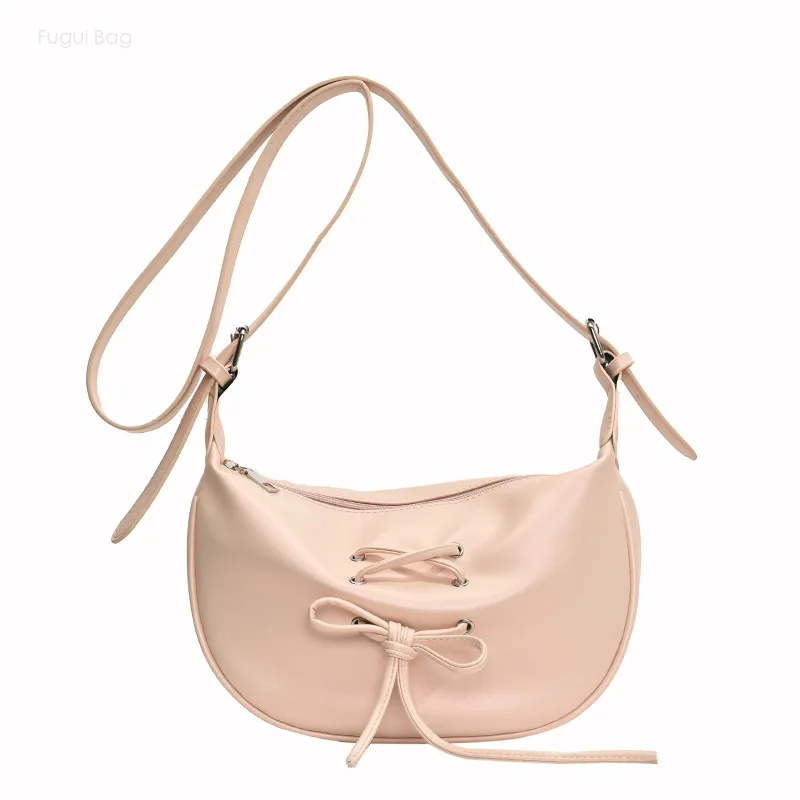 

Women's One Shoulder Crossbody Dumpling Bun Urban Exquisite Commuting New Soft Face Fashion Bow Knot with Unique Texture