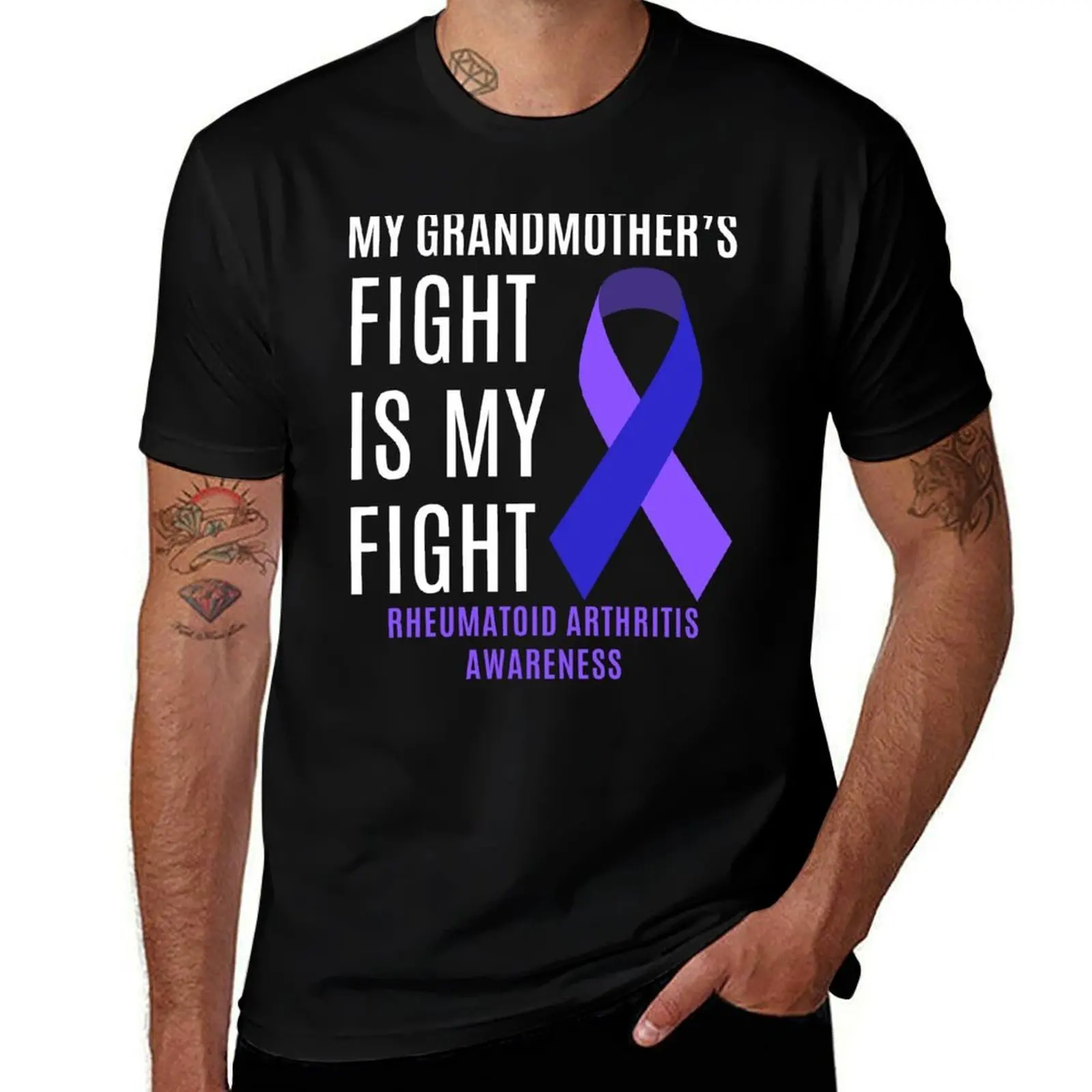rheumatoid arthritis Awareness T-Shirt Plus Size Gym Sports T-Shirt