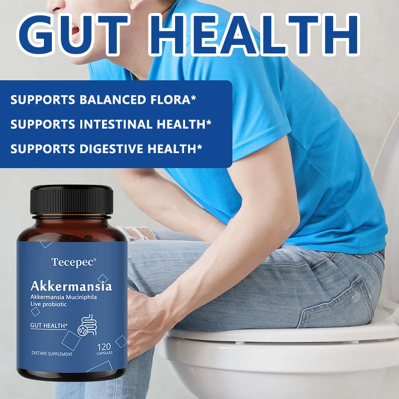 Akkermansia Probiotics with Prebiotic Fiber - Delayed Release, 100M AFU Live Strain, for Gut Health in Men and Women