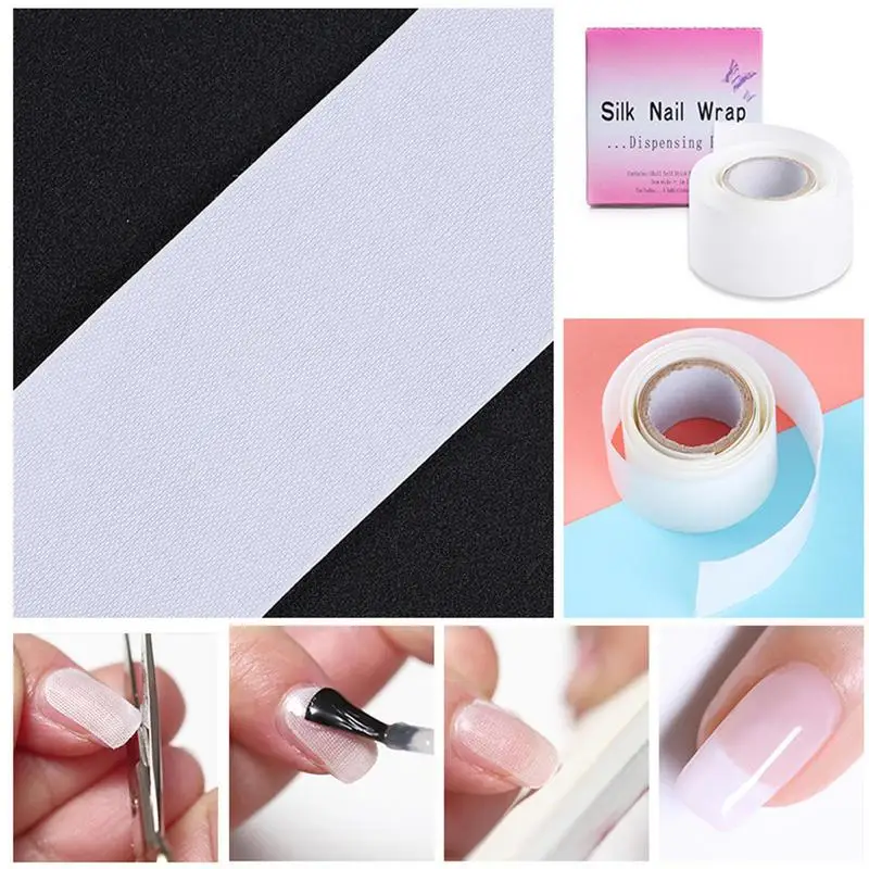 Silk Nail Wrap Strong Protect Reinforce Extension Sticker Adhesive Anti Damage Nail Wrap Nail Arts Tool for Home Use and Salon