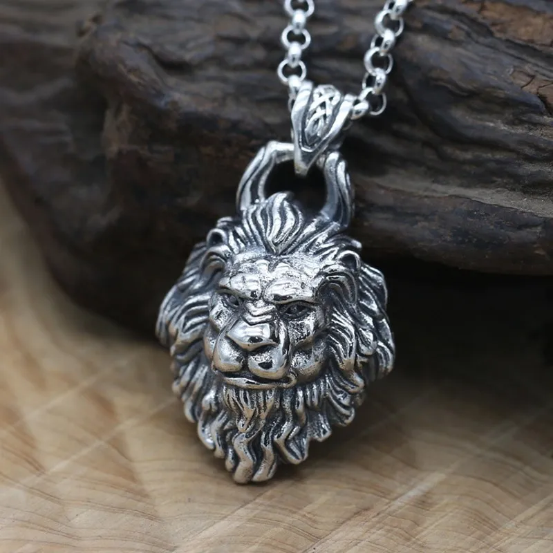 BOCAI S925 Pure Silver Jewelry Retro Punk Round Black Prajna Mask Man Pendant Selected Gifts For Men
