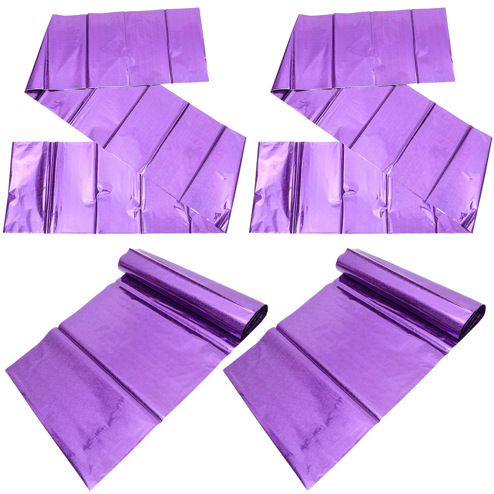 

4pcs Tablecloth Shiny Disco Theme PE Material 137x274cm Rectangle Cover Easy Clean Glitter Runner