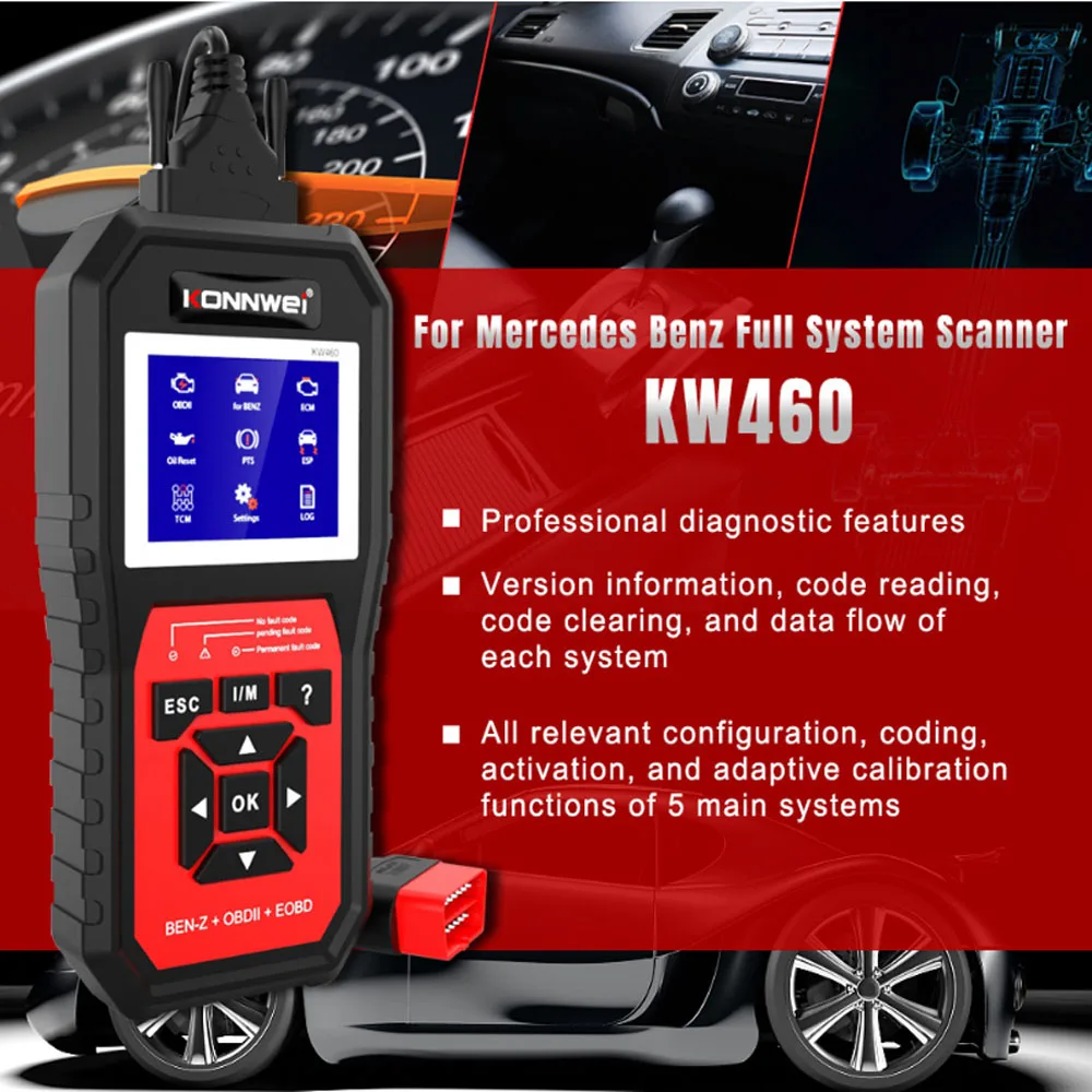 For Mercedes-Benz Special OBD2 Scanner ABS SRS Airbag Oxygen Sensor Car Diagnostic Tool Auto Code Reader Scan ToolF
