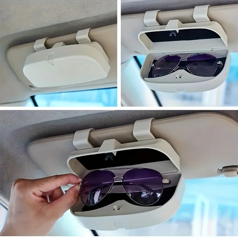 1pc Car Glasses Box Sunshade Storage Sunglasses Frame Non-destructive Installation General Glasses Box Car Supplies