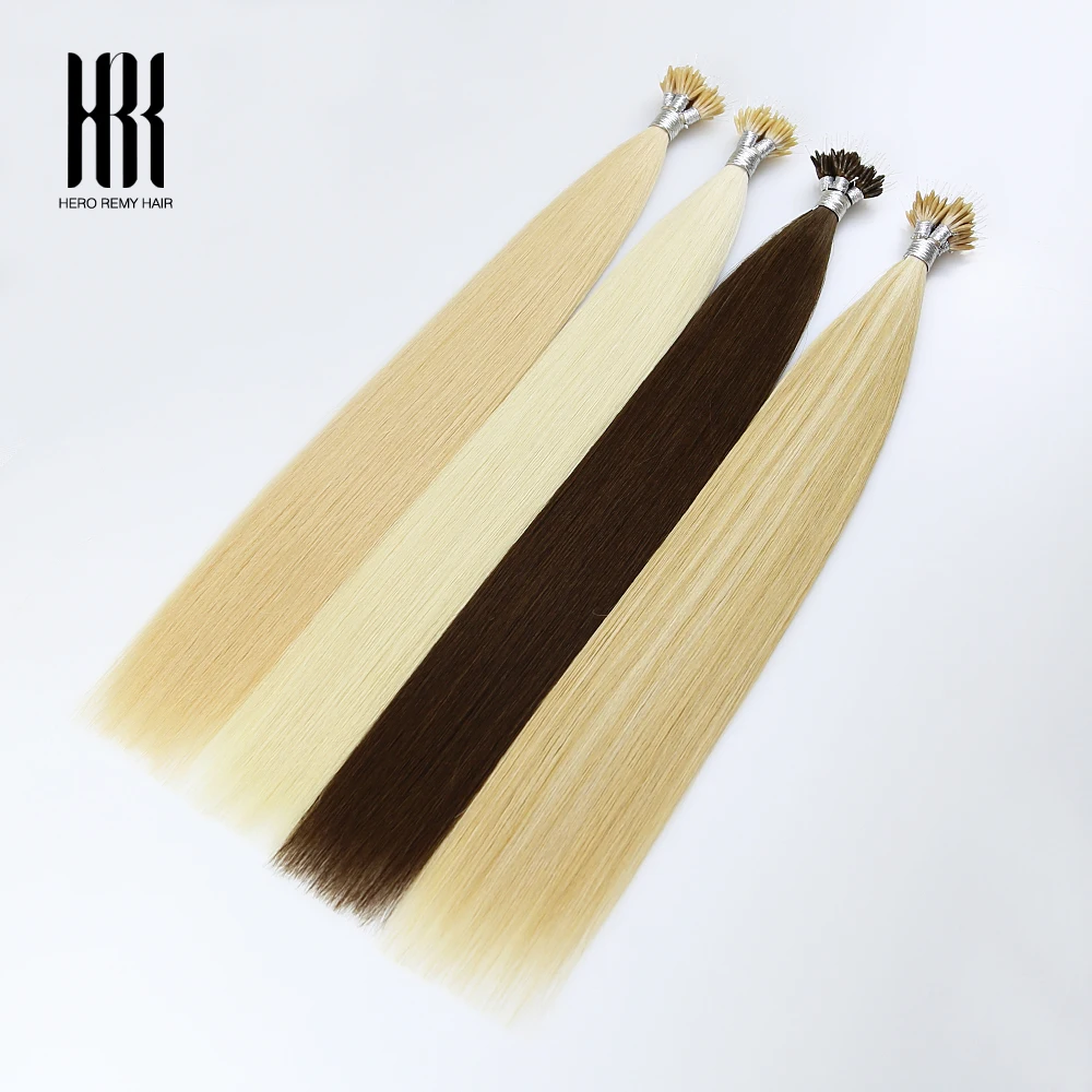 Hero Remy Hair Nano Rings Silicon Plastic Tip Hair Extensions Natural Human Remy Hair Micro Beads Link Extensions 16 - 22