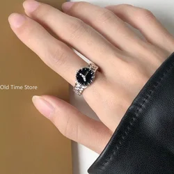 New Creative Watch Shape Rings for Women Adjustable Opening Rings Men Vintage Punk Mini Watch Finger Ring Couple Rings Gift