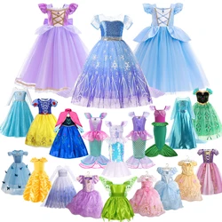 Vestido de princesa Frozen para niñas, disfraz de Rapunzel, Cenicienta, Halloween, fiesta de cumpleaños