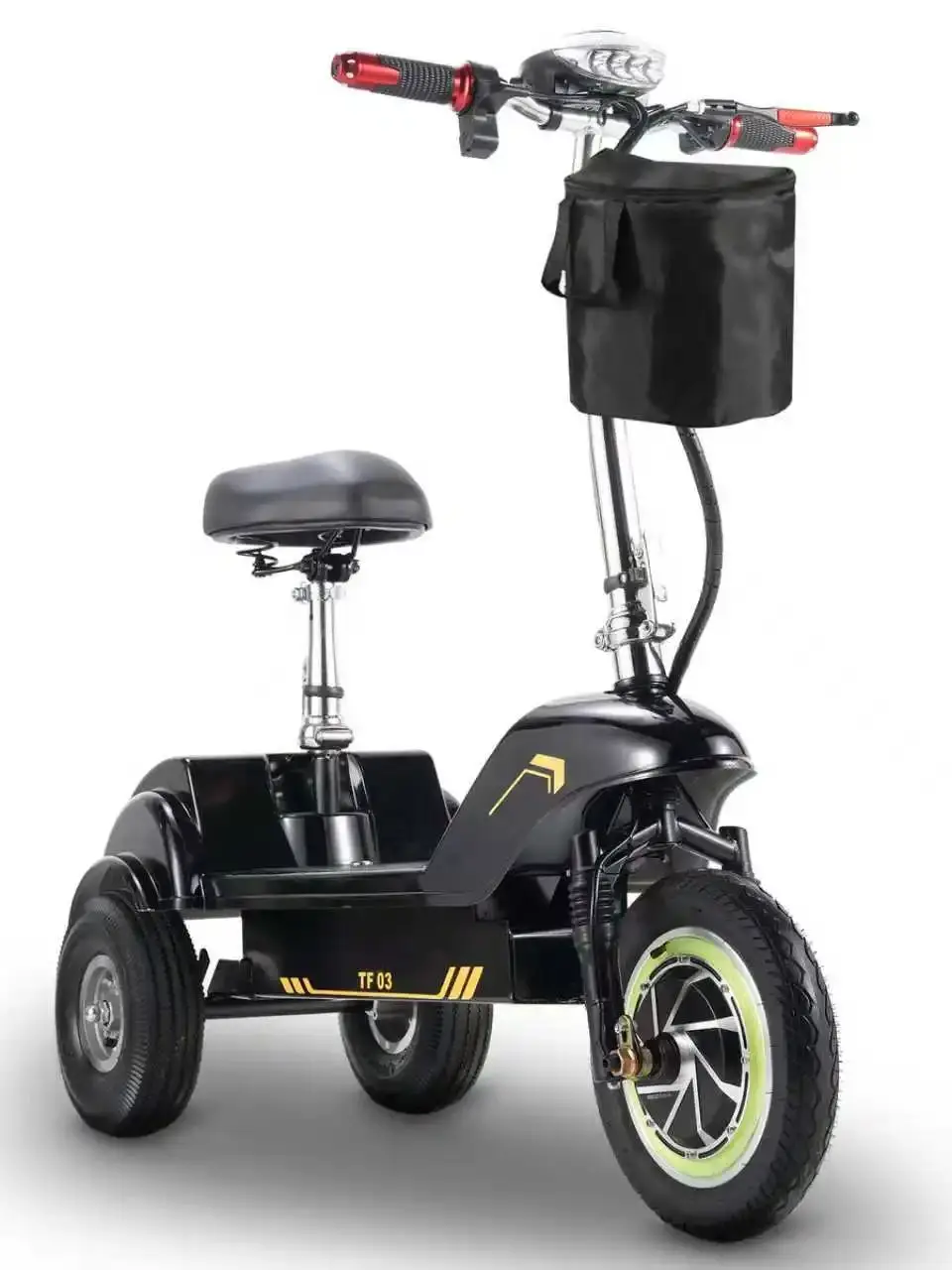 TWOFISH TF03 Opvouwbare elektrische scooter voor volwassenen 12 inch driewielige scooter 48V15AH batterij 500W 30 km/u Max. snelheid met mand - afbeelding 2