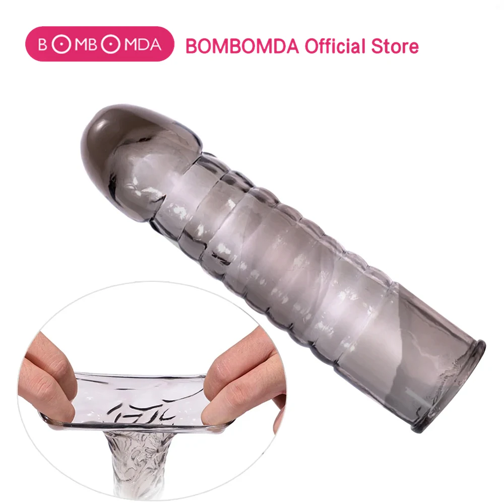 Cockring Reusable Condom With Spike Dotted Penis Sleeve For Men Dildo Sheath Condoms Extender Sleeve Penis Cock Cover Sex Toys