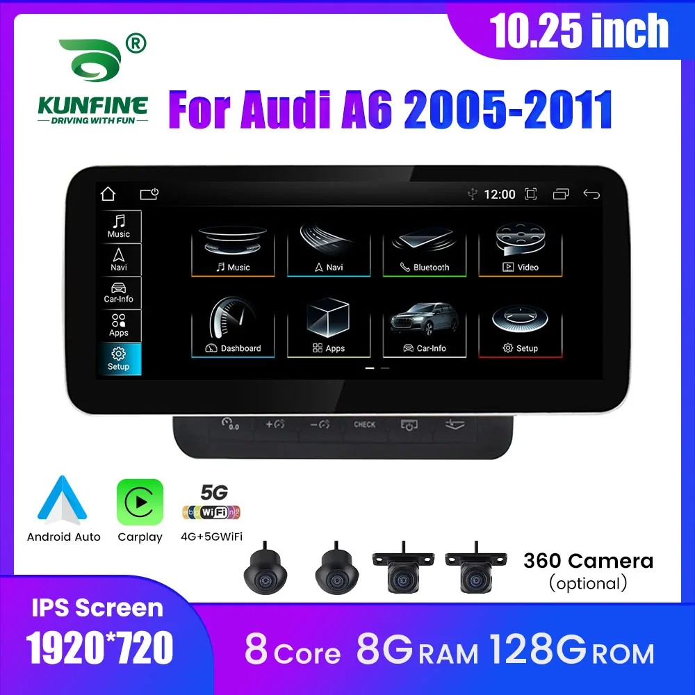 10.25 Inch Android Car Radio For Audi A6 2005-2011 GPS Navigation Multimedia Player Carplay Android Auto Bluetooth IPS WIFI 4G