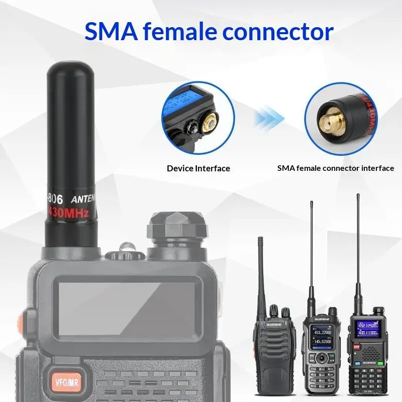 ABBREE AR-806+ Dual Band Mini Antenna SMA-Female VHF UHF 10W High Gain For UV-5R MINI UV-21 PRO UV-32 888S Two Way Radio