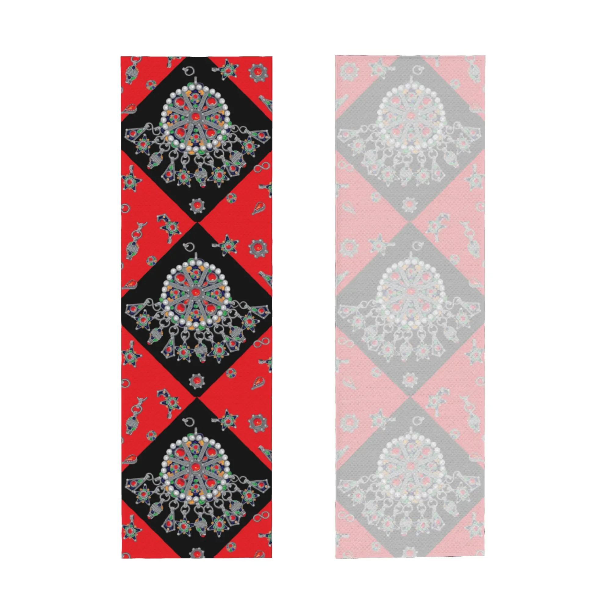 Kabyle Style Jewelry Cold Exercise Towel  Moroccan Carpet Pattern Super Soft Breathable Instant Cooling Towel Yoga Towels