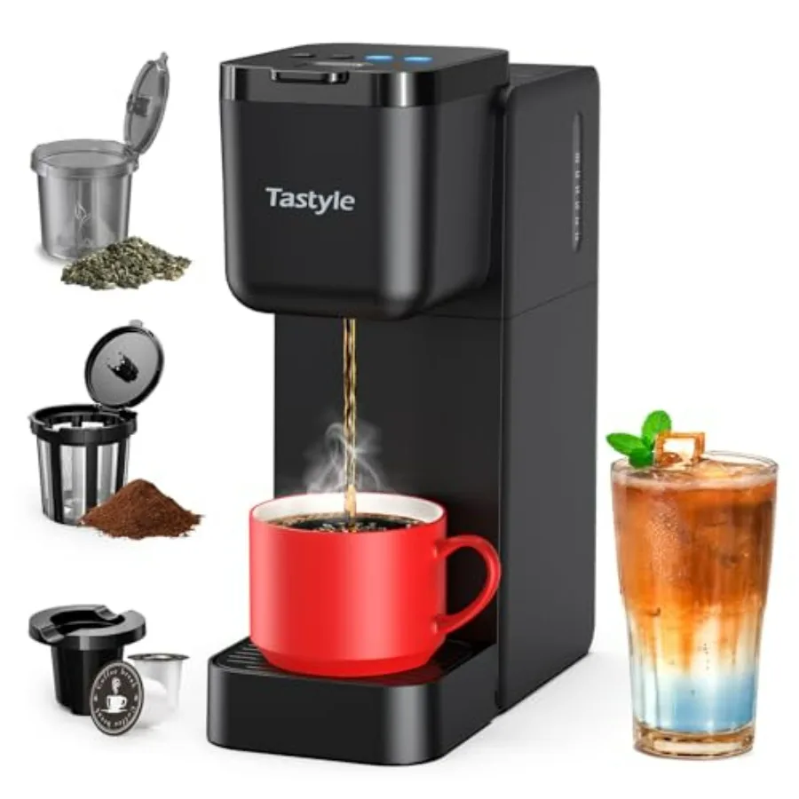 

Single Serve Coffee Maker for K Cup Ground and Tea Leaves Hot and Iced Coffee Machines with Bold Setting 6 to 16 Oz Brew Sizes