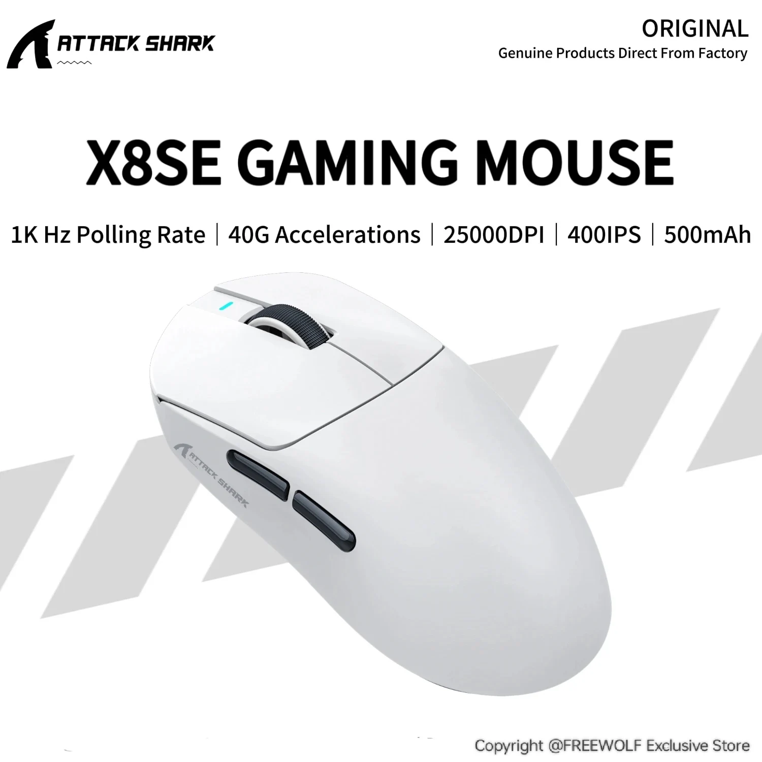 Attack Shark X8 SE Bluetooth Wireless Mouse,Wired & Wireless 1K Hz,PAW3311,25000DPI,40G Acceleration for Gaming