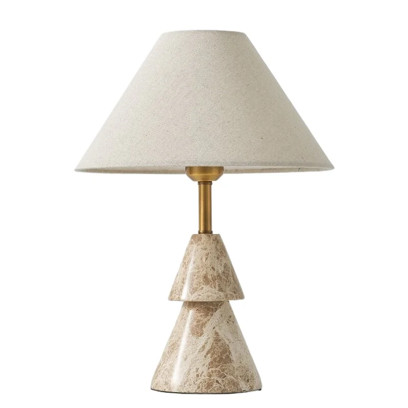 American Master Bedroom Bedside Table Lamp, Simple and Advanced Sense, Personalized and Creative Marble Bedside Lamp