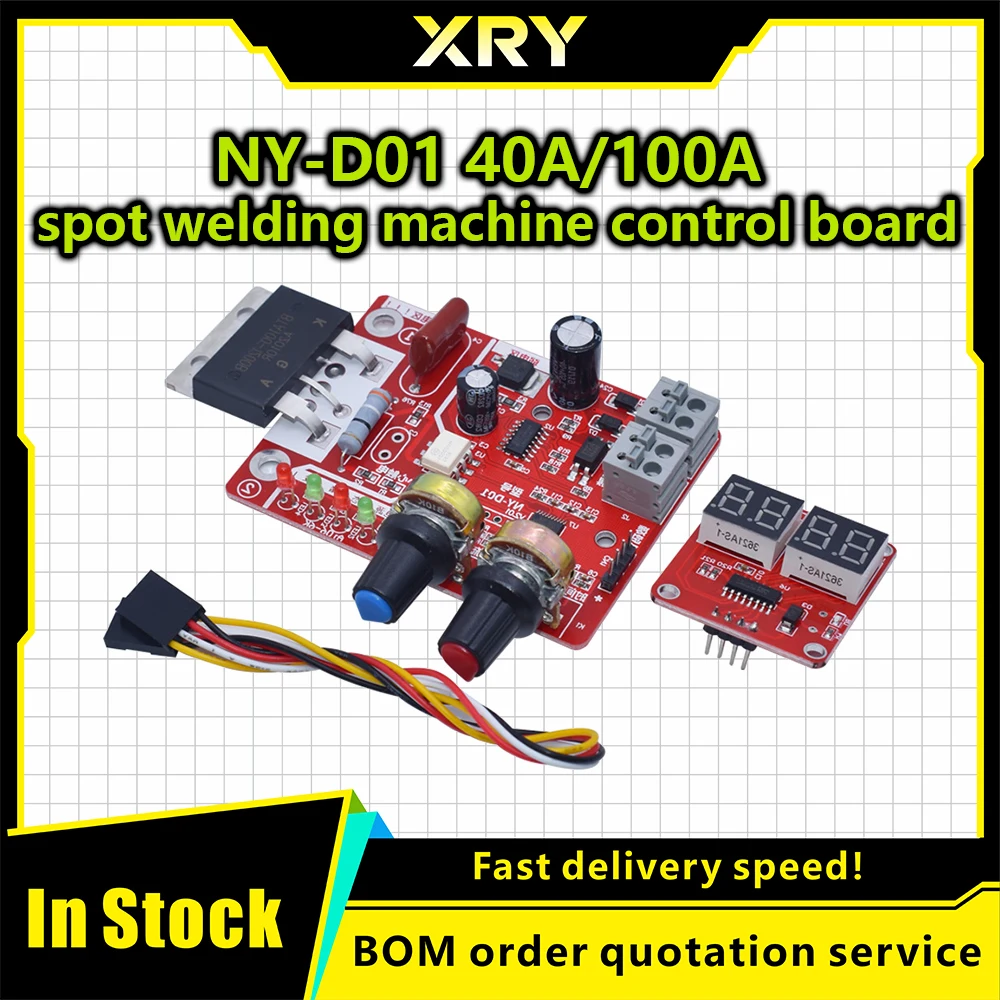 NY-D01 40A/100A spot welding machine control board kit, current digital display screen, voltage inverter from AC110V /220V to 9V