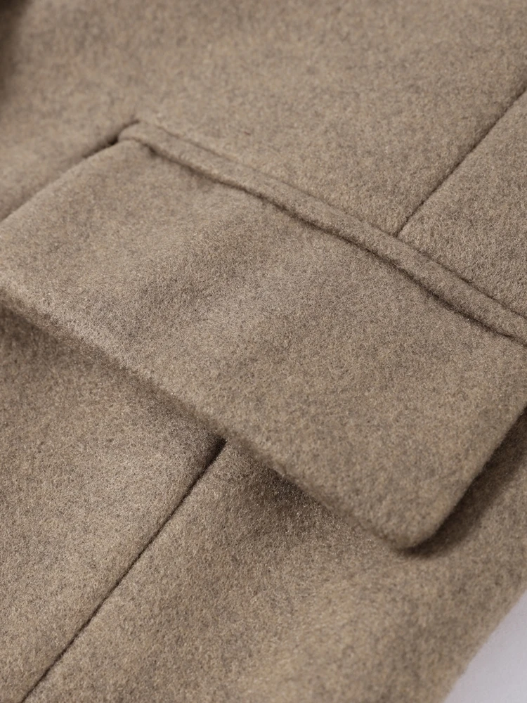 Quasten Woolen Anzug Jacke Frauen Elegante drehen-unten Kragen Langarm Einreiher Tasche Herbst Winter Mäntel Neue Outer – Detail 8