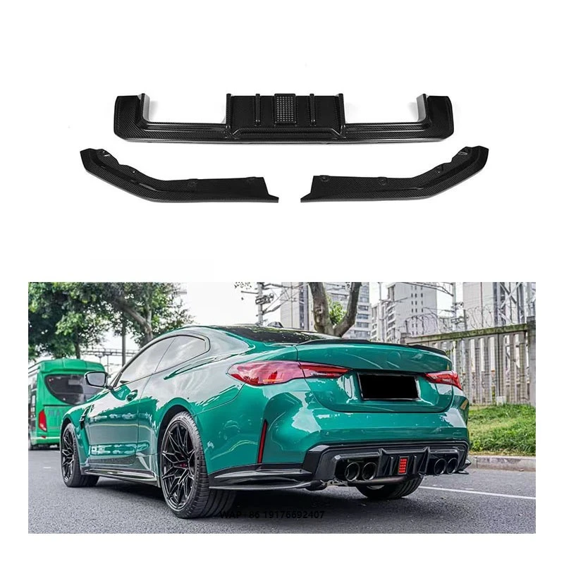 

For M3 M4 2021 G80 G82 R44 Edition LED Dry Carbon Fiber New Exhaust Rear Lip Spoiler