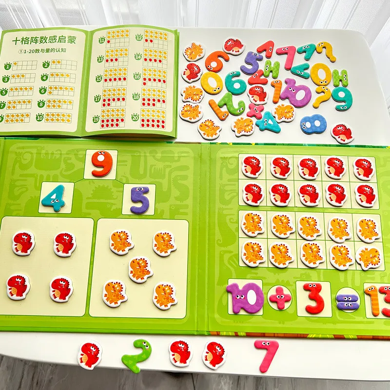 

Montessori Wooden Math Counting Game Magnetic Stickers Digital Decomposition Arithmetic Puzzle Kids Early Learning Education Toy