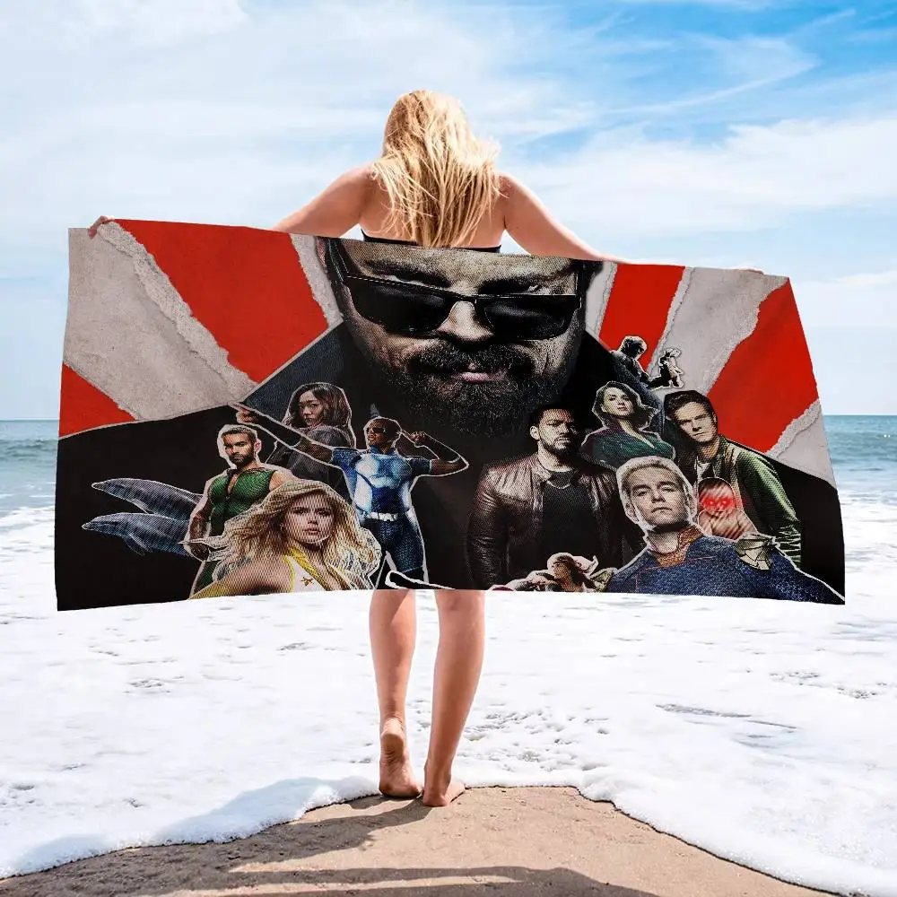 Manta de microfibra con estampado de superhéroes de la película B-Boys, toallas de playa de secado rápido, toalla de piscina súper absorbente con estampado de gran tamaño