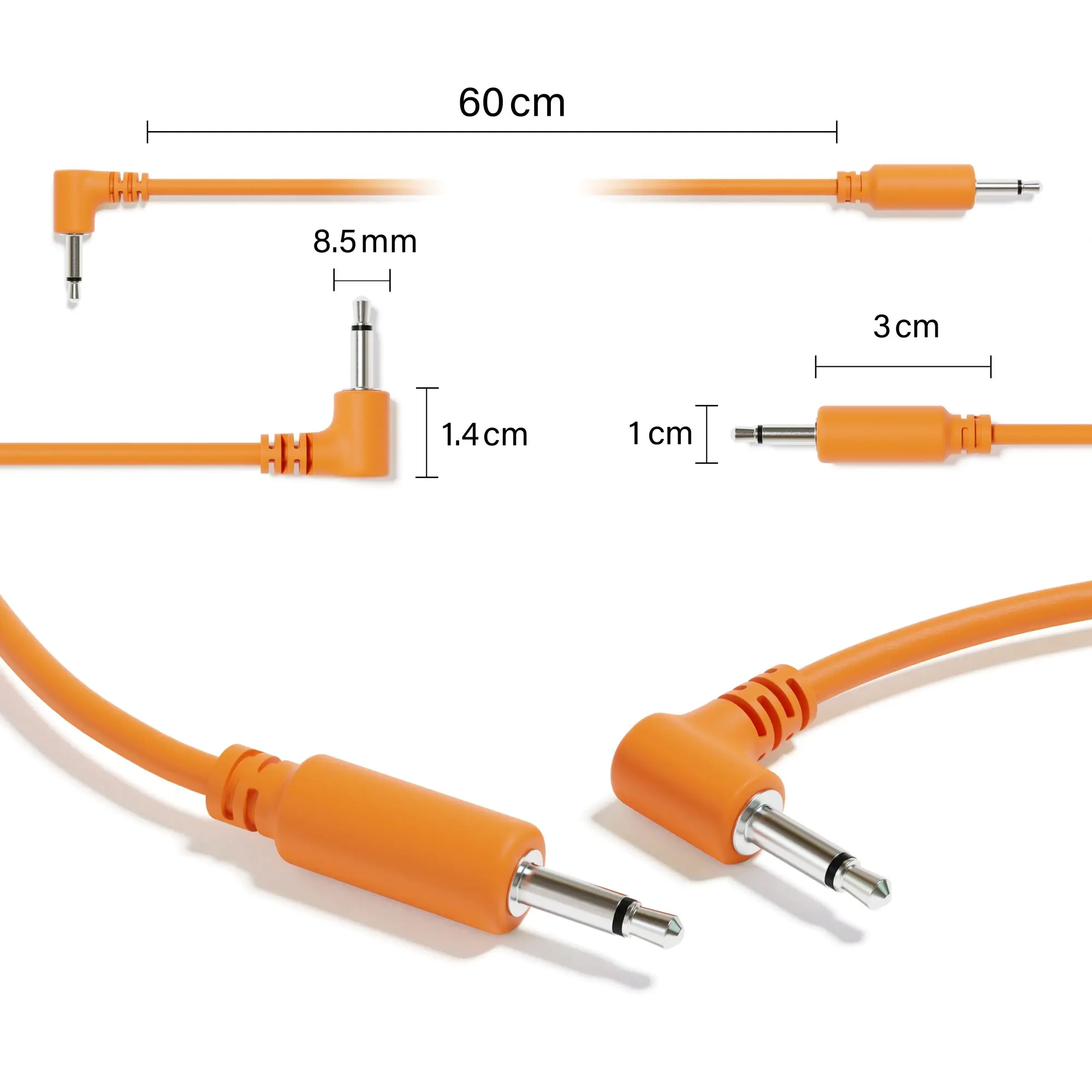 ExcelValley - 6B-Pack hybrydowe Mono modułowe kable krosowe TS 3.5mm 1/8 \