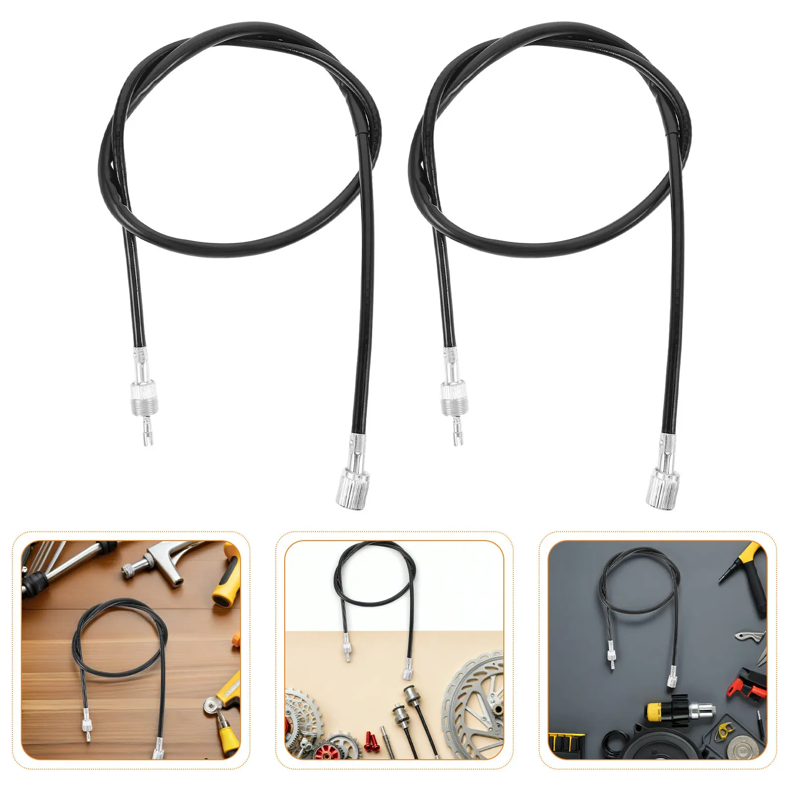 2Pcs Motorcycle Speedometer Cable Replacement Easy Install Scooter Speedometer Line Compatible Gs 550-1100 Gn250 Dr500