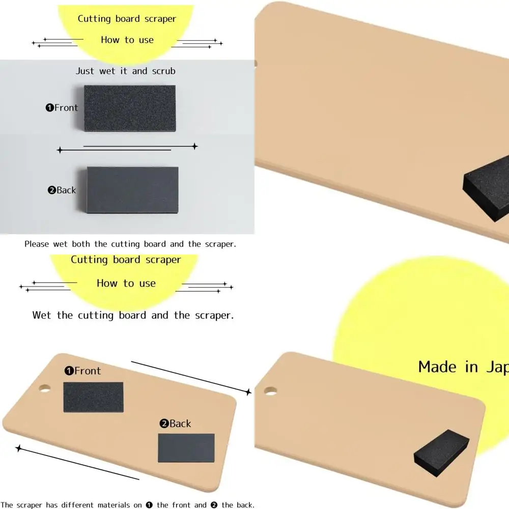 

Dishwasher Safe Rubber Cutting Board, 16.14x9.84x0.39 inches, Made in Japan, with Scraper for Synthetic Boards