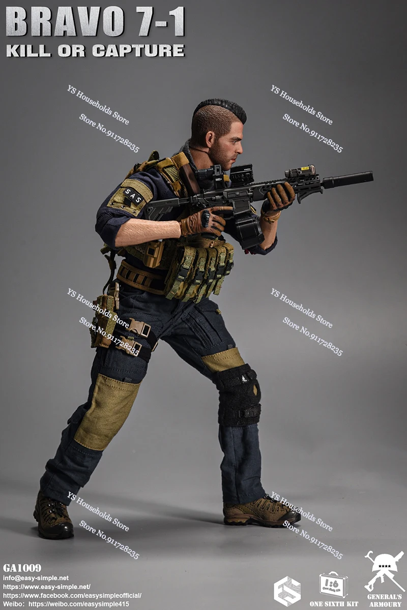 EASY&SIMPLE ES GA1009 1/6 BRAVO7-1 Military Cloth Action Figure Kill Or Capture Tatical Series Collectible 12“ Soldier Model