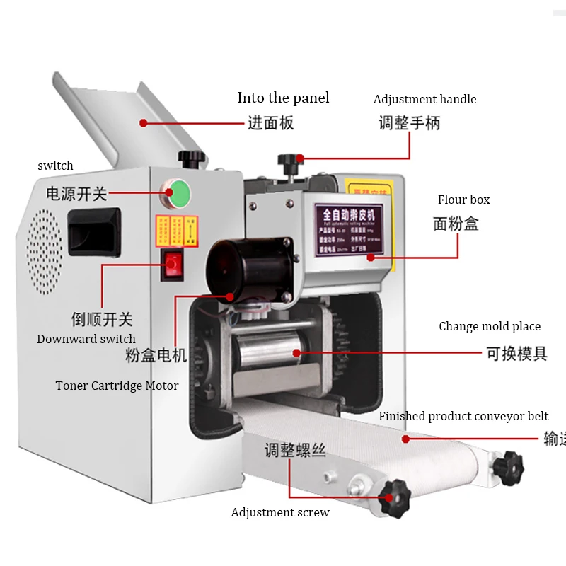 automatic Dumpling wrapper machine Electric Commercial round Dumpling Skin dough slicer rolling press making square Wonton Skin