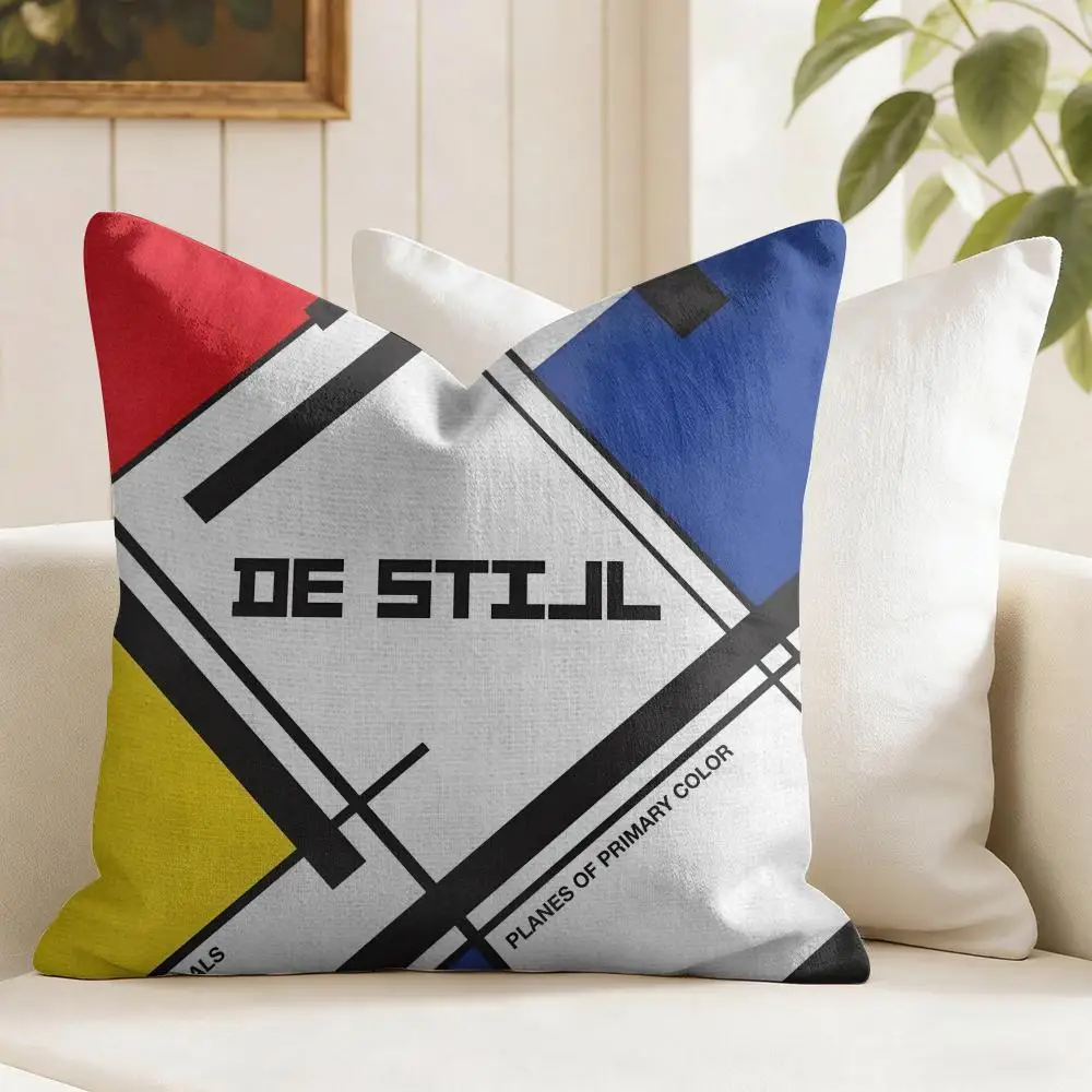 Abstract Painting Piet Art Cushion Cover Eco Linen Pillow Case Double-Sided Print Breathable Durable Zipper Home Decor Gift