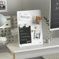 Magnetic Bulletin Board with Stand Magnetic Board for Tabletop with Magnetic Clamp Metal Board for Magnets Display 4
