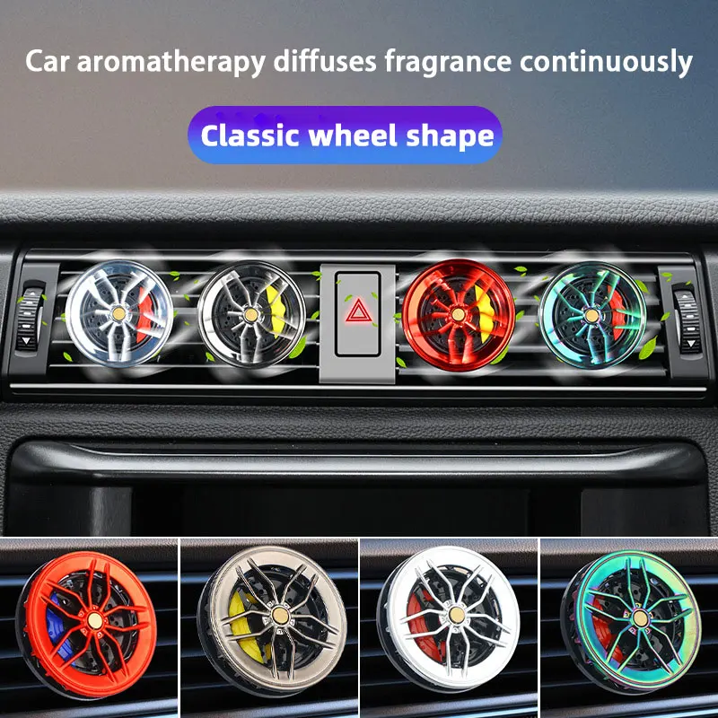 Car Creative Advanced Air Outlet Aromatherapy Clip Stylish Rotating Wheels Air Freshener Scent Aroma Auto Interior Accessories