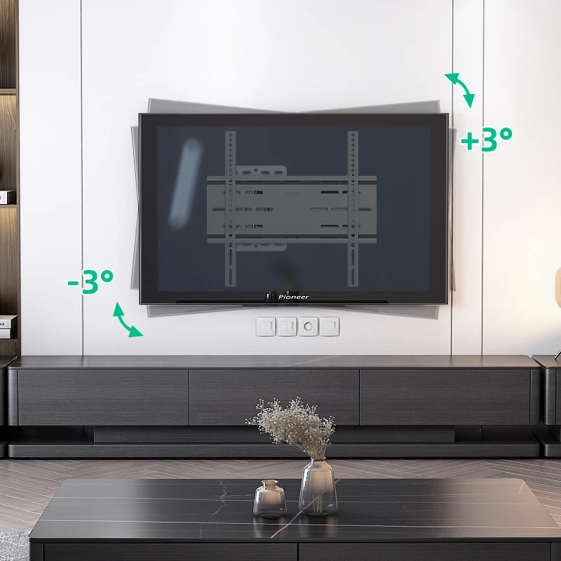 Universele TV-muurbeugel voor de meeste 26-55 inch LED-plasma-tv-montage tot VESA 400x400 mm en 77 LBS laadvermogen