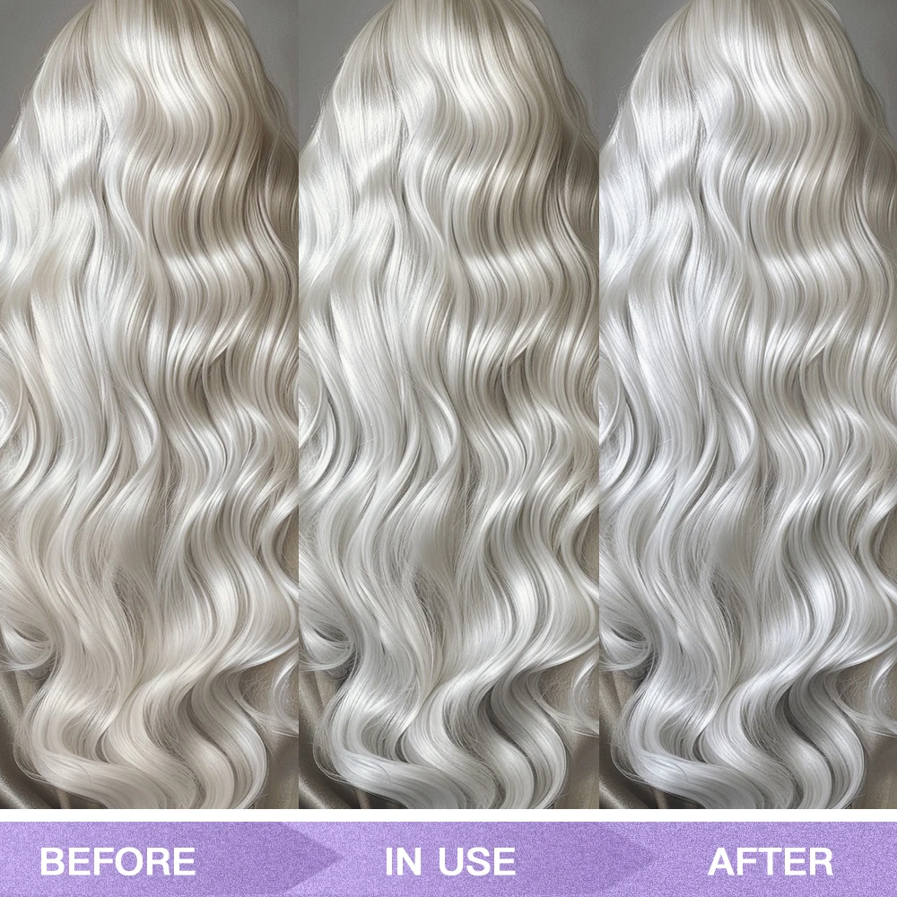 Shampooing violet avec document de verrouillage, cheveux blonds, Wiltshire, jaune douloureux, lin remodelé, gris, argent, embaupour cheveux, 300ml