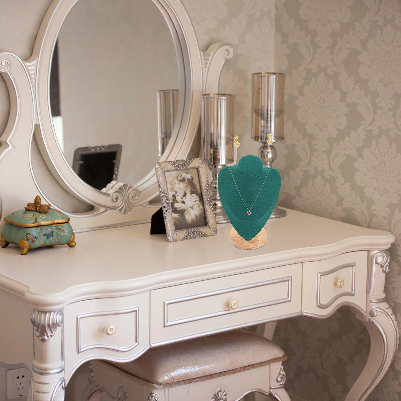 

Necklace Holder Stand Gold Hanging Jewelry Organizer Display for Vendors Rack Pendant