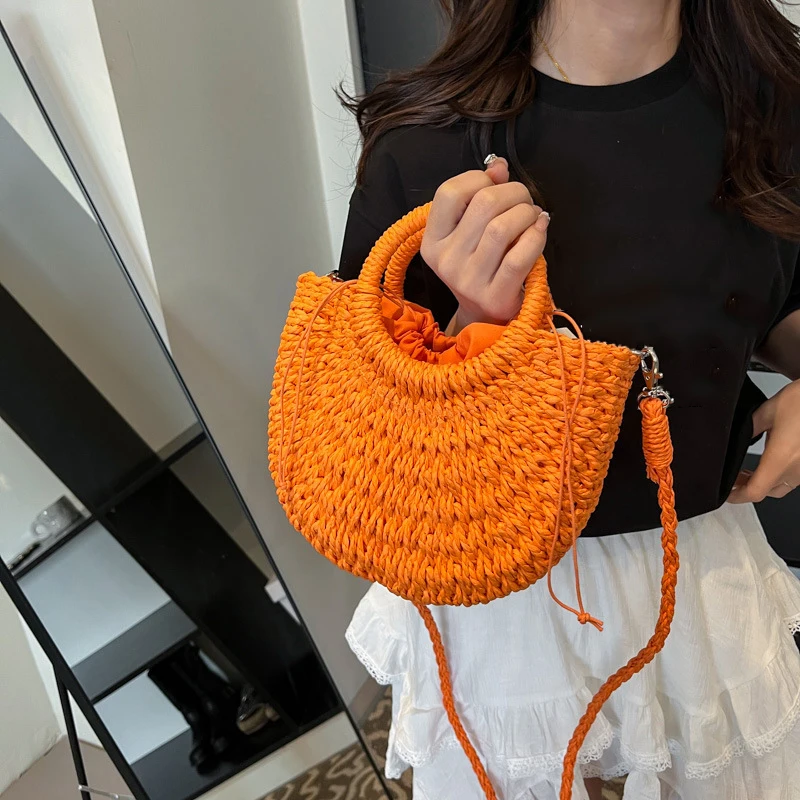 Bohemian Style Straw Handbag High Quality Multi-functional Shopping Bag Suitable For Travel and Vacation