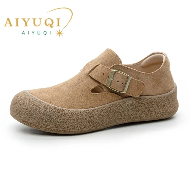 

AIYUQI Women’s Loafers Genuine Leather 2026 New Spring Slip-On Shoes Women’s Large Size Flat Casual Shoes For Ladies
