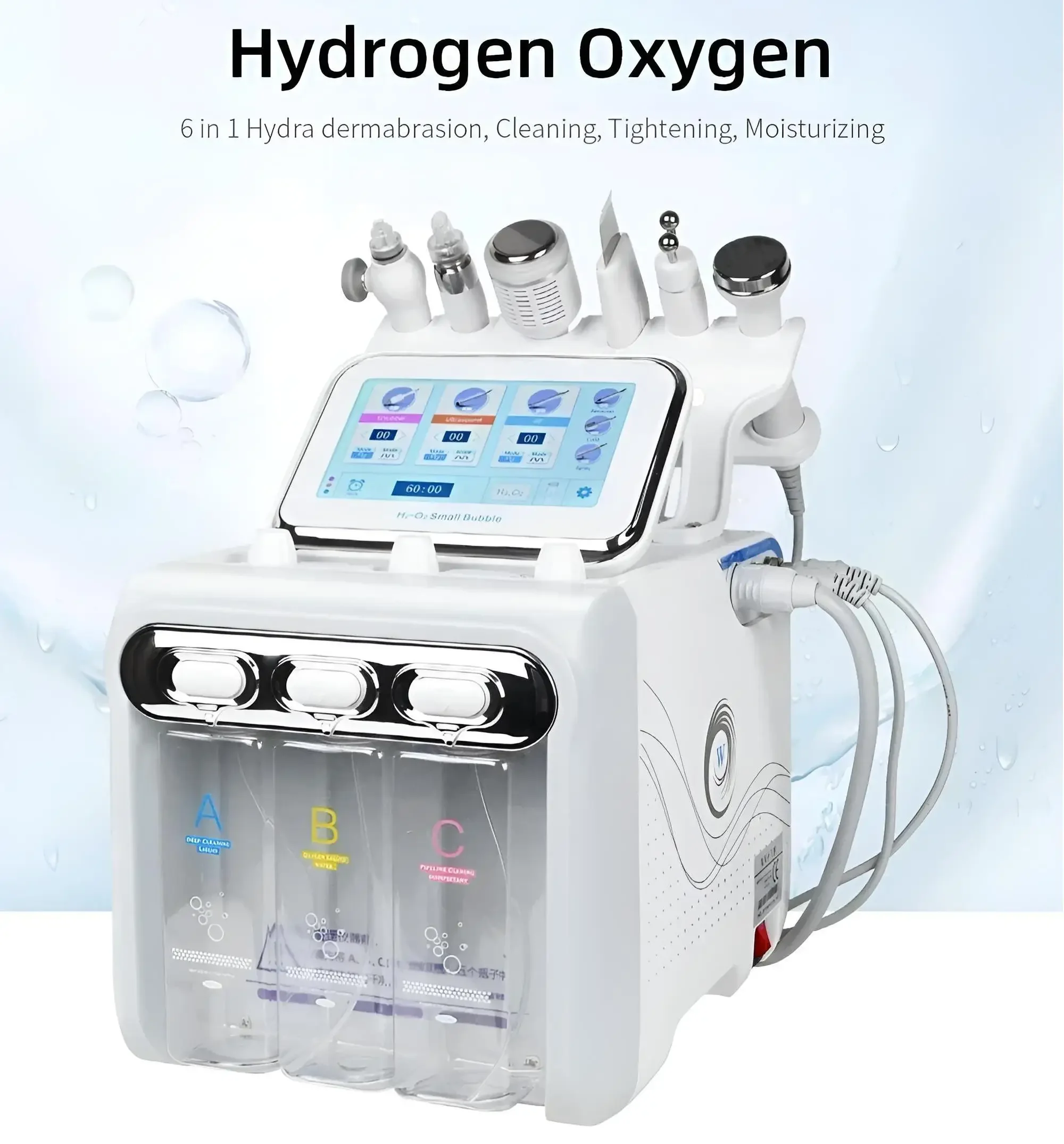 6in1 Hydro Dermabrasion Device Deep Cleans Skin Hydrates Lifts And Rejuvenates Portable Water Oxygen Jet Facial Diamond Peeling