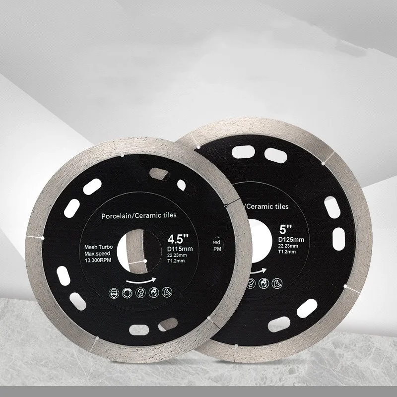 JUSTINLAU 105/115/125mm Diamond Blade CONTINUOUS RIM for Thin Cutting Wet Cutting Porcelain Ceramic Tiles Saw Blade Cutting Disc