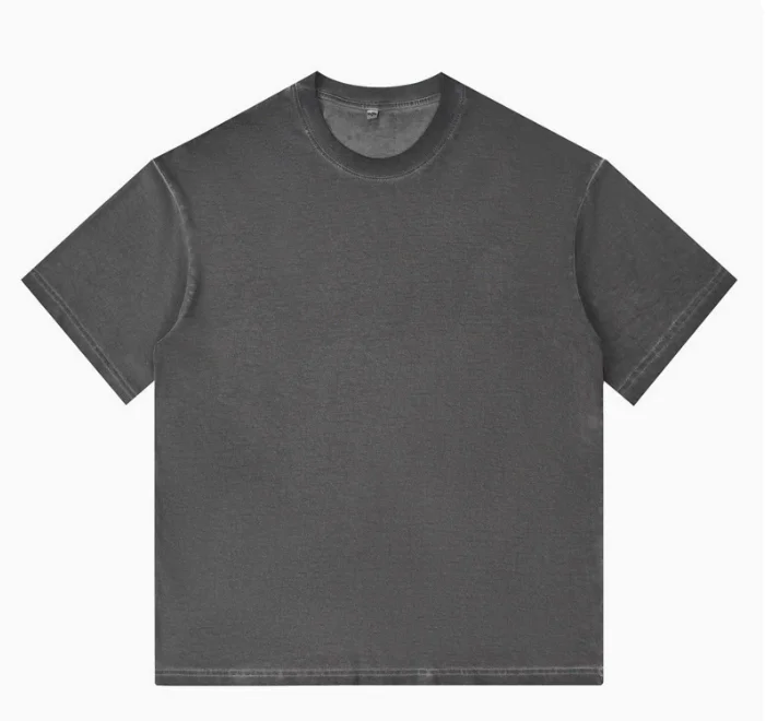 American retro washing old gradient T-shirt tide brand round neck wholesale cotton short sleeve loose