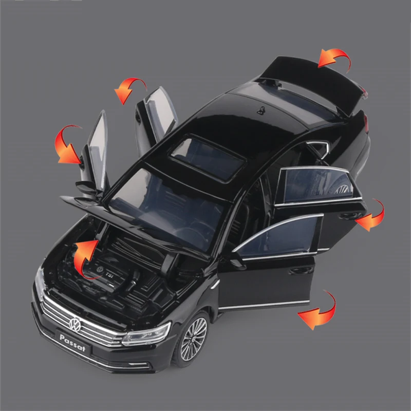 1:32 VW Passat 380 TSI Alloy Car Model Diecast Metal Car Vehicles Model Simulation Sound and Light Collection Childrens Toy Gift