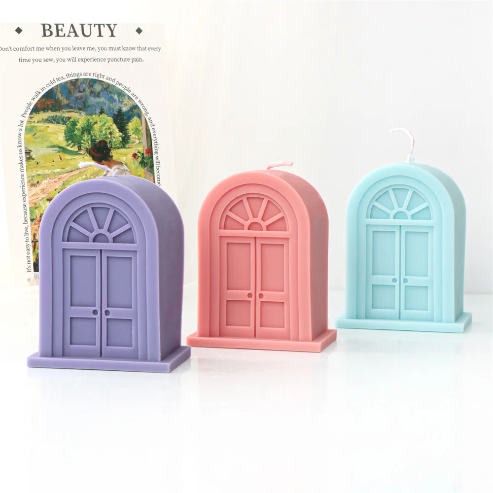 New Window candle silicone mold European style Church Windows Scented Candle DIY Making Retro Doors Plaster Resin Home Crafts