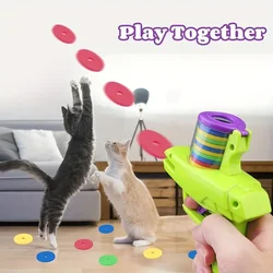 Brinquedo interativo engraçado para gatos, pistola de nabo criativa, espuma reutilizável, frisbee, caça, cão, gato, Pet Shop, 15pcs