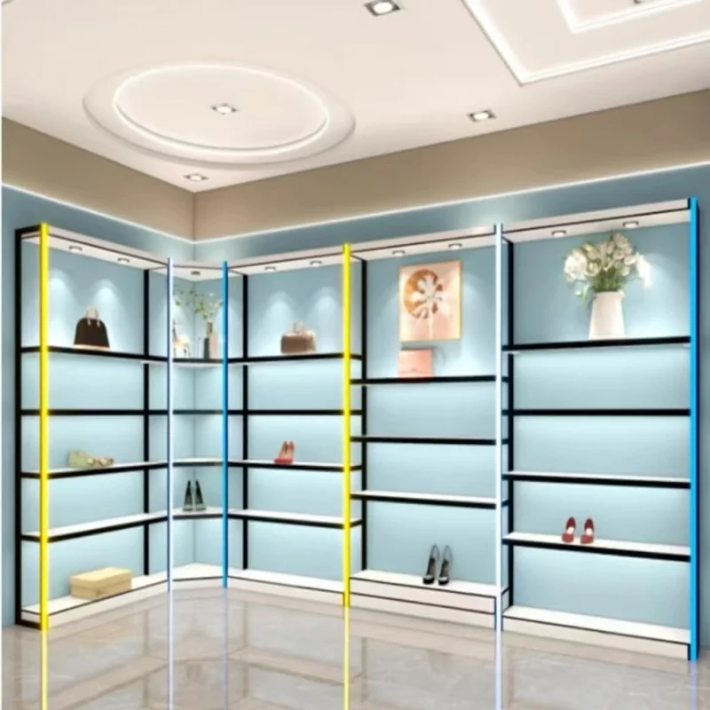 custom.Customizable Commercial Shoe Display Rack Stand Retail Shop Mall, Floor Standing Shelving Kids Men Women Shoes an