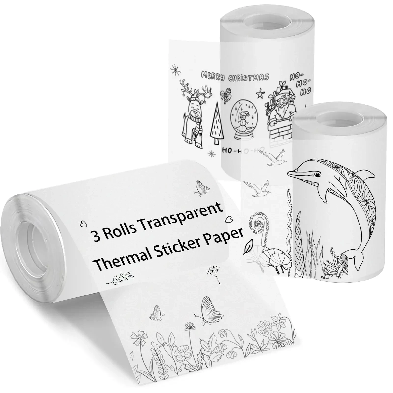 Mini Printer Paper Transparent Thermal Sticker Paper scrapbook Self-adhesive Printer Paper Printer For Photos Notes For peripage