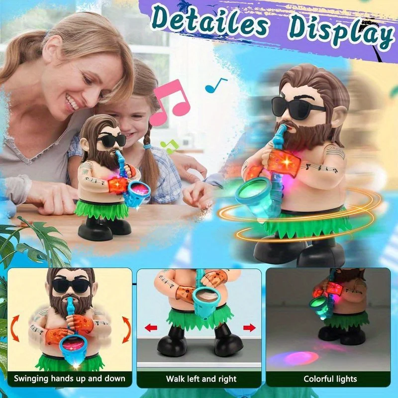 Jouet électrique de Saxophone oncle Cool pour bébés, son et lumière, cadeau de vacances, Instrument de musique oscillant, amusant pour jouer