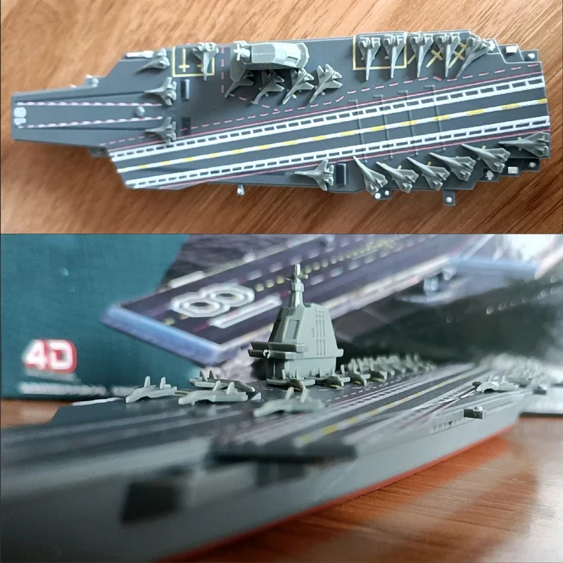 8pcs 4D Assembled Warship Model China 055 Destroyer 075 Amphibious Aircraft Carrier Toy Ship Military Puzzle DIY Collections