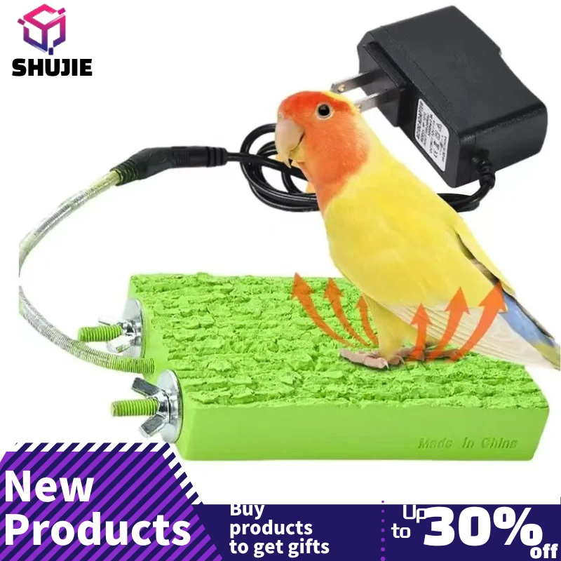 Bird Heater Thermo Perch Parrot Heater Stand Anti Bite Bird Heater Snuggle Up Automatic For Cockatiels Budgies